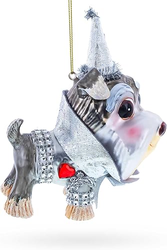 Miniatura 2 de Encantador adorno de Navidad de vidrio soplado Schnauzer miniatura