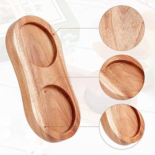 Miniatura 4 de GORGECRAFT Bandeja de madera para molinillo de sal y pimienta, bandeja de madera de acacia, molinillos y cocteleros, molinillo de sal y pimienta,