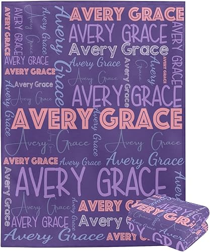 Miniatura 3 de Dr.TOUGH Manta personalizada con nombre para niños, manta personalizada con nombre de cumpleaños