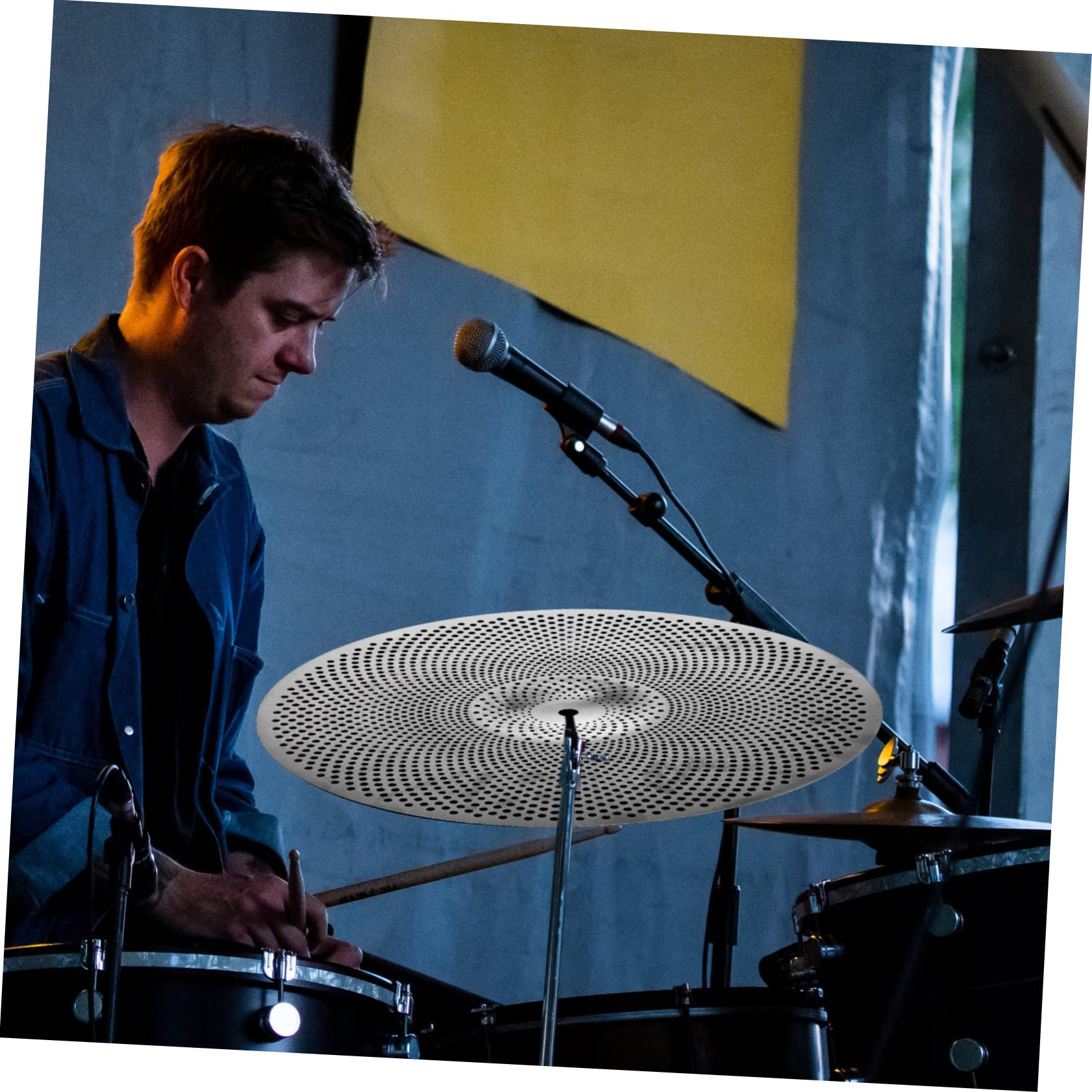 TOGEVAL Drum Set Part Replacement Silent Drum Cymbals Alloy Kit Noise Reduction Cymbal