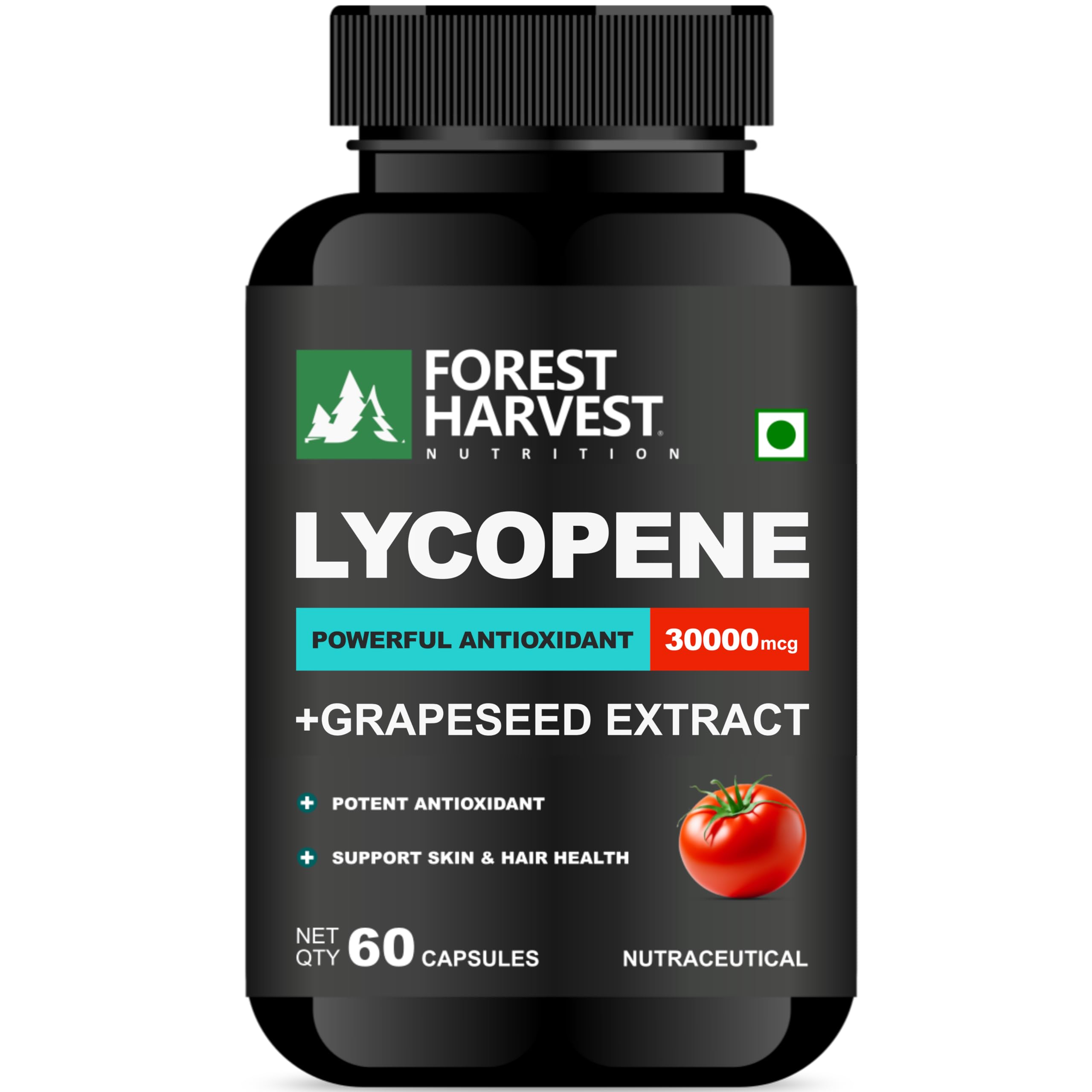 Lycopene 30,000 mcg with Grape Seed Extract | 60 Capsules | Antioxidant & Skin Health Support | WHO-GMP, ISO, HACCP & FSSAI Certified-image-26
