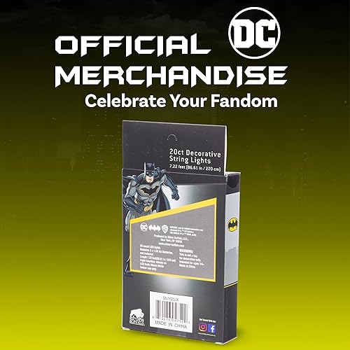 Miniatura 6 de Silver Buffalo DC Comics Batman Chibi Luces Decorativas de Cadena de 20 Unidades, 7 Pies de Largo, Funciona con Baterías (Baterías No Incluidas),