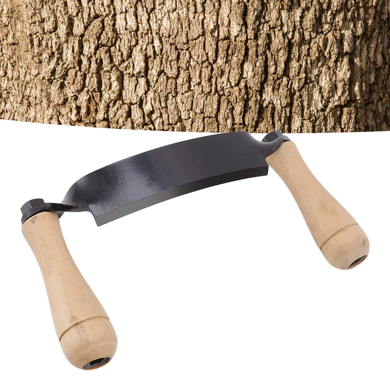 Rindenmesser aus Wolframstahl, gebogene Klinge, Holzgriff, handgefertigt, 10 Zoll
