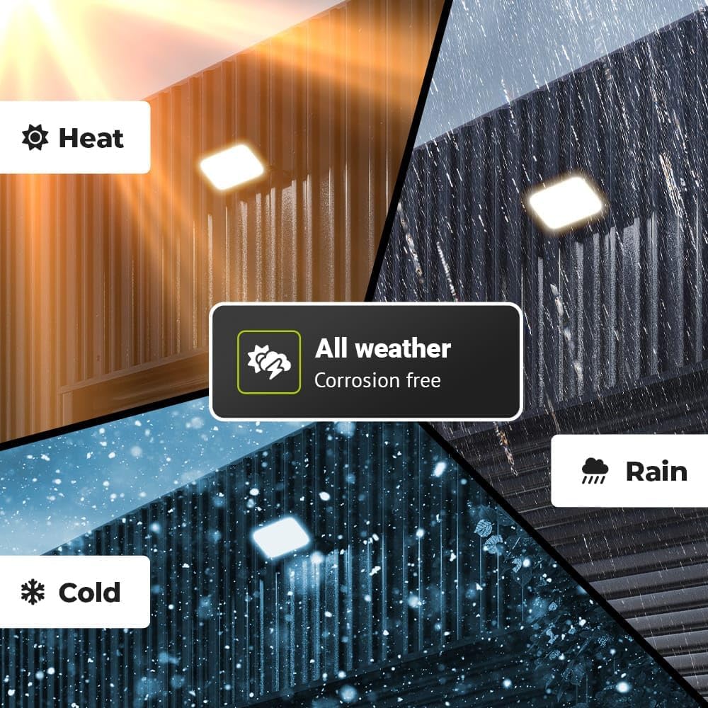HOFTRONIC Luxor V2 LED Floodlight demonstrating all-weather durability