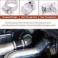 Vista 3 de UD - Abrazadera de manguera de acero inoxidable, 40 abrazaderas de manguera de engranaje helicoidal ajustable, rango de 0.315-1.732 in, kit