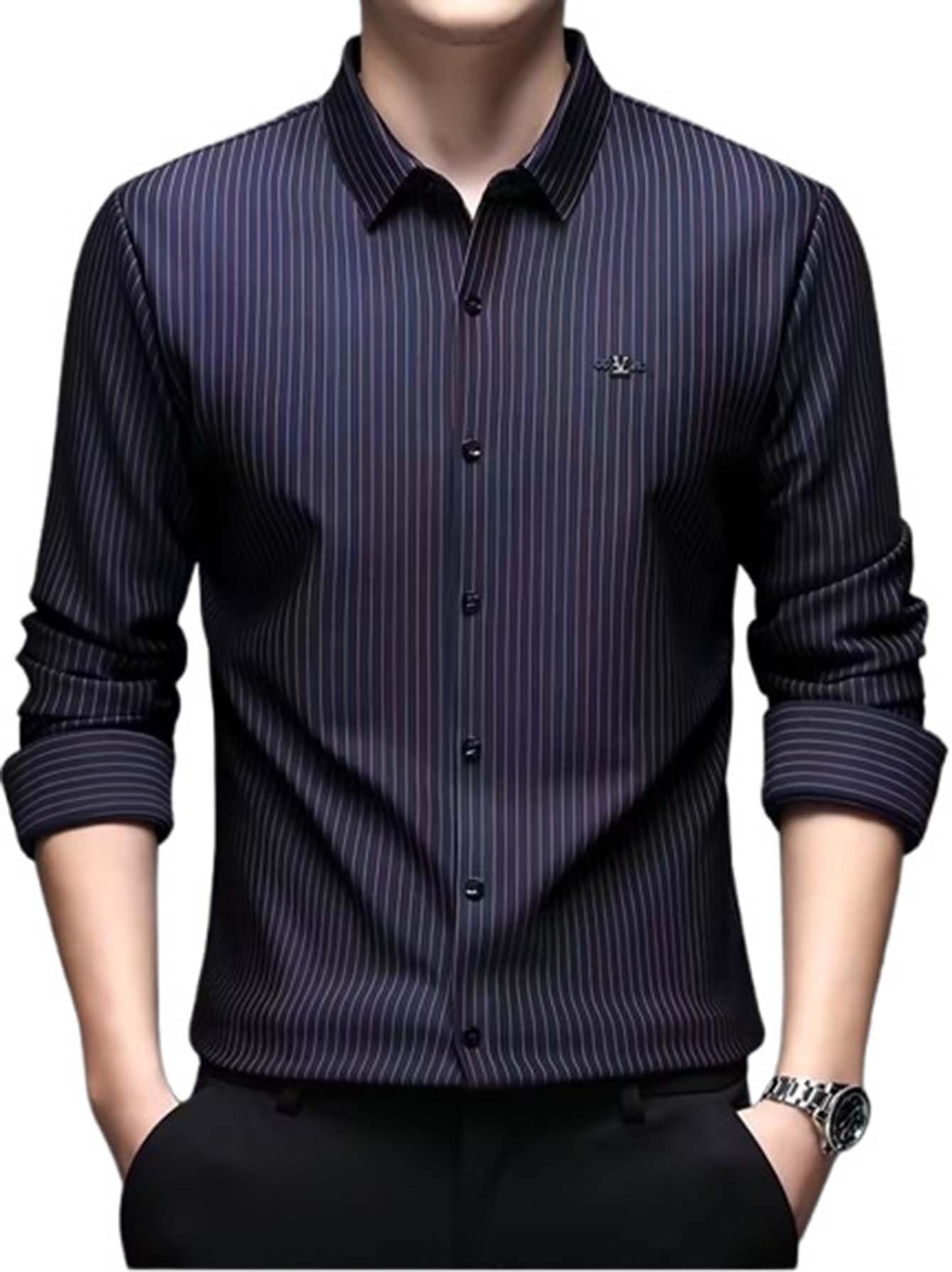 lymio Men Shirt || Striped Shirt for Man || Full Sleeve|| Premimum Casual Style (Royal)-picture-16