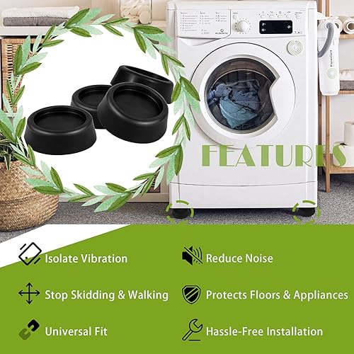 Miniatura 2 de Jb6368 Almohadillas antivibración para lavadora, almohadillas antivibración, agarre texturizado que evita caminar y deslizarse, lo mejor para