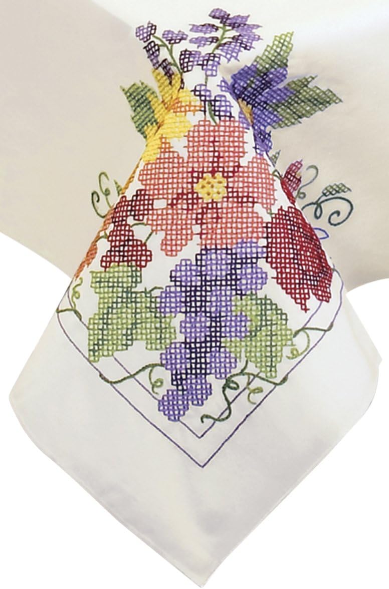 Dimensions Needlecrafts Stamped Cross Stitch, Flowers & Berries Table Cloth
