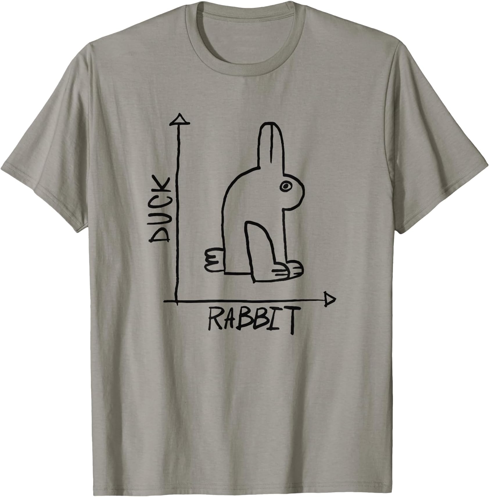 Funny Science Nerd Duck Rabbit Physics Math Geek Gift Short Sleeve T-Shirt