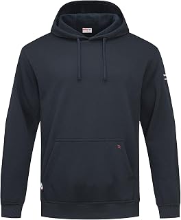 FR Hoodies for Men 100% C Flame Resistant Pullover 10.5oz FR Sweatshirt Heavy Weight Hooded Shirt