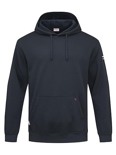 FR Hoodies for Men 100% C Flame Resistant Pullover 10.5oz