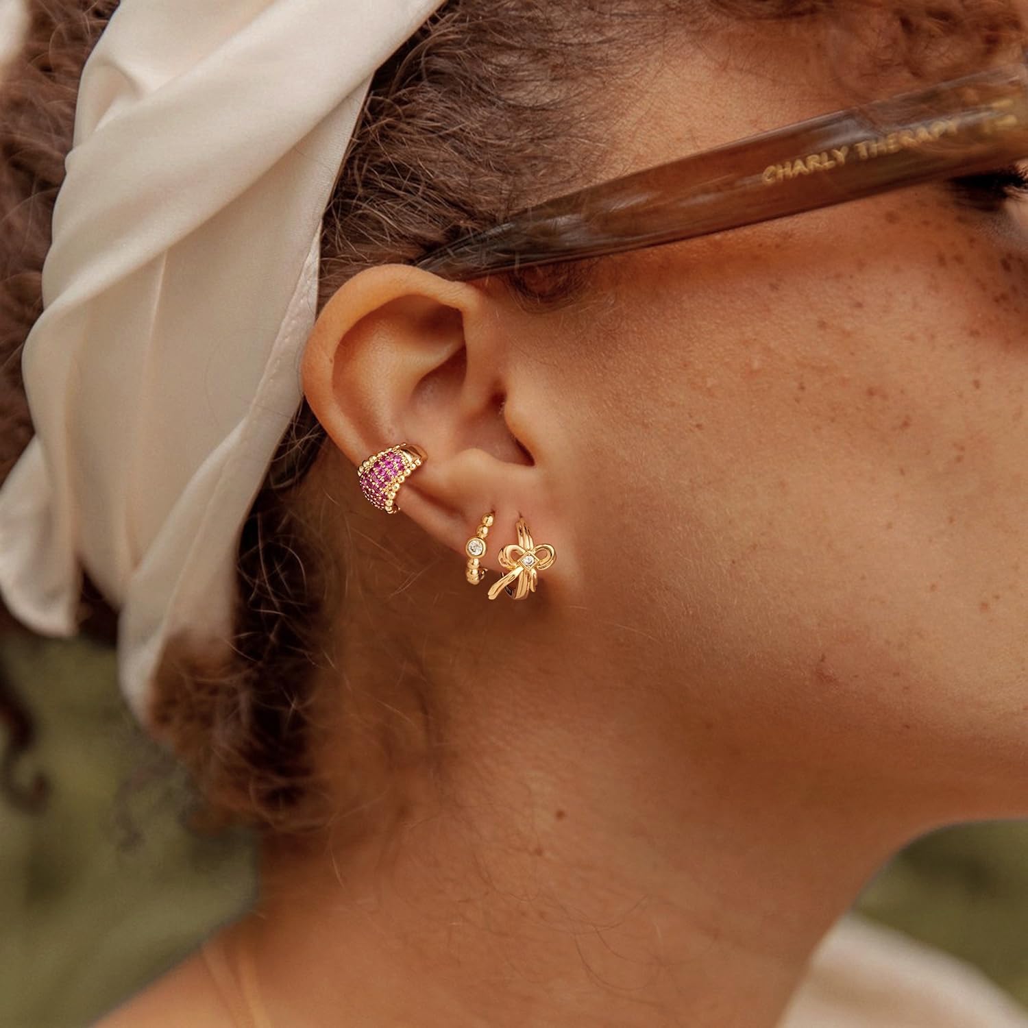 MYEARS Women Hoop Earrings Gold Huggie Cubic Zirconia 14K Small Simple Hypoallergenic Everyday Jewelry - Image 2