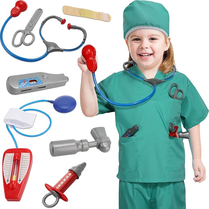 Buy Doctor Role Play Costume Set Pretend Dress Up Costume Set with Accessories Birthday Cosplay