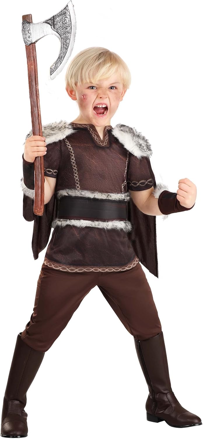 Victorious Viking Boy Costume - Tunic, Pants, Belt, Cape, Wrist Cuffs