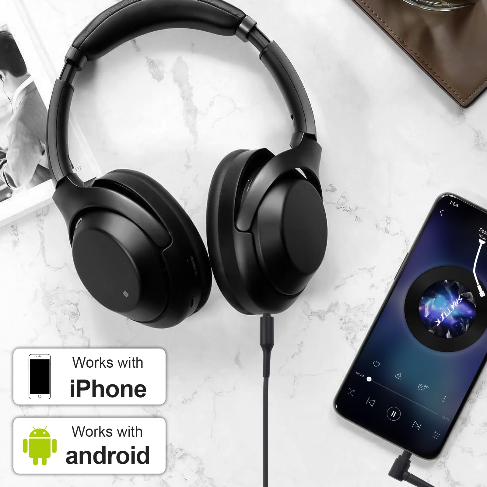 Amazon.com: WH-1000XM5 Aux Headphone Replacement Audio Cable