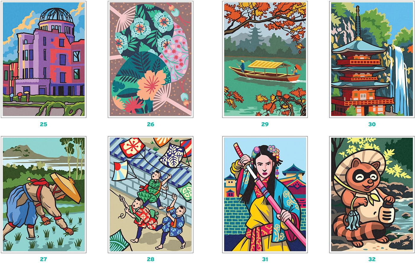 Coloriages mystères Trésors du Japon: Coloriez les chiffres et découvrez l'image
