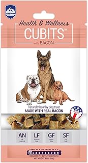 Himalayan Pet Supply Cubits with Bacon | Natural Training Treat | No Crumbs - No Sticky Mess | Gluten - Lactose - Soy - Grain Free | 3.5 oz per Pouch, Cubits Bacon