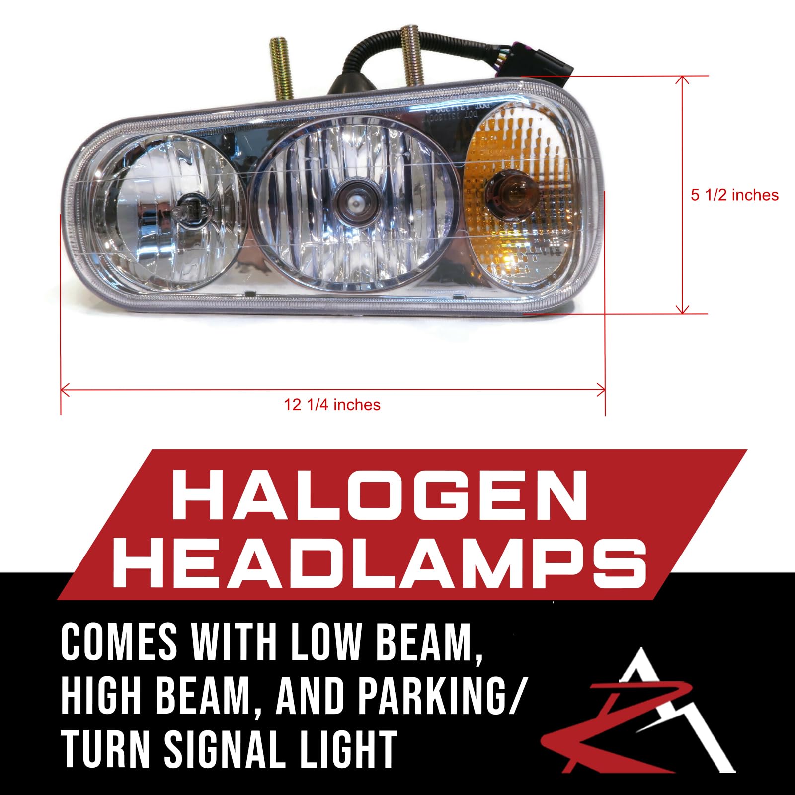 Universal HALOGEN HEADLAMP LIGHT KIT for Boss Curtis Western Blizzard Snowdogg by The ROP Shop