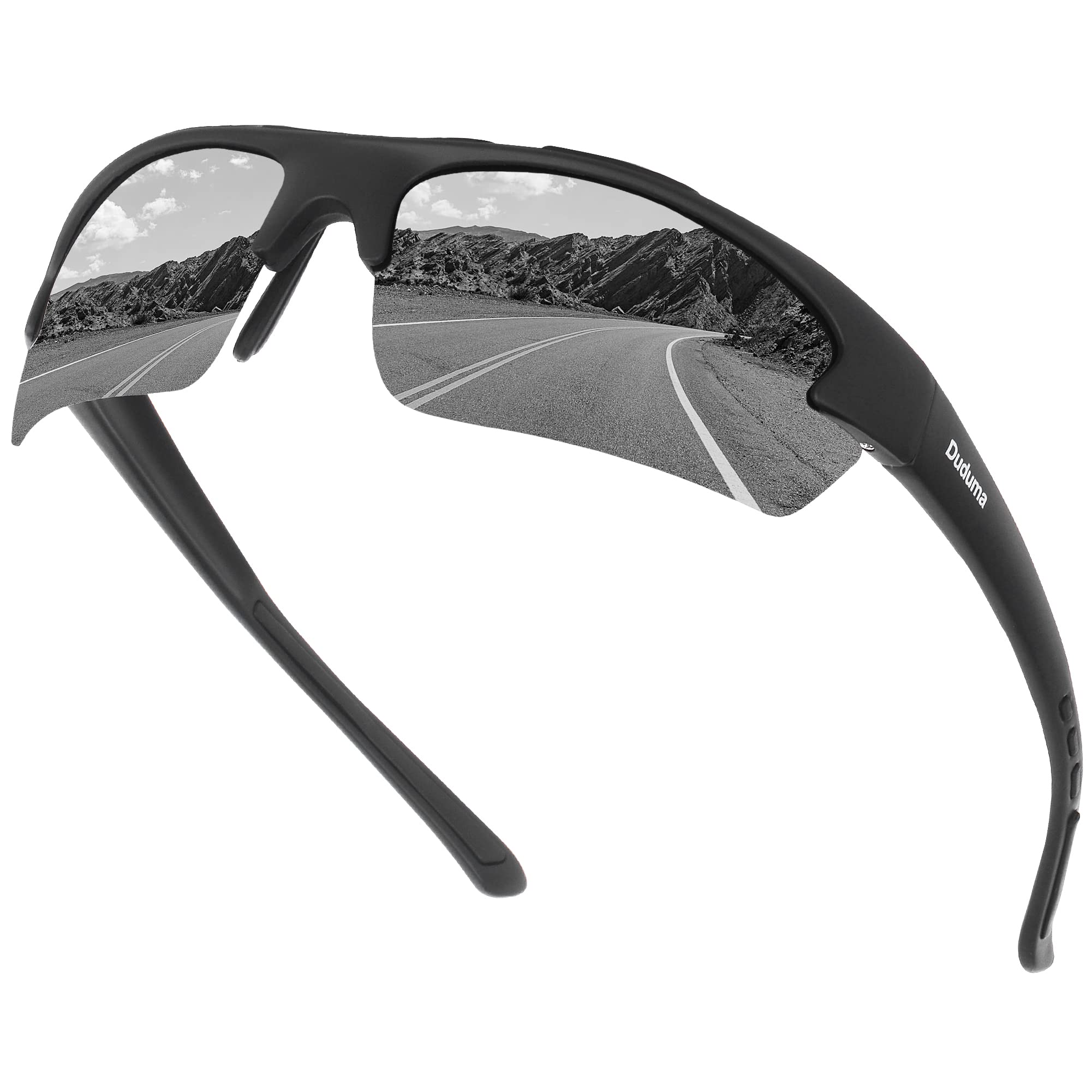 Duduma Men's Black Matte Frame With Black Lens Polarised Sunglasses Sports Sunglasses For Wo Cycling Fishing Running Golf Sunglass With Uv Protection Tr62(Black Matte Frame With Black Lens)