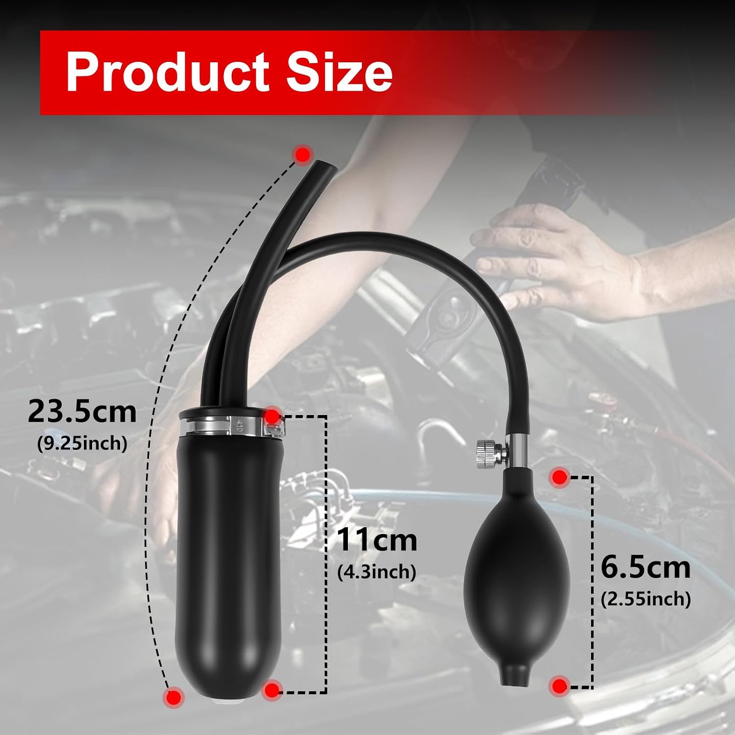 Universal Easy Intake Adapter for Smoke Machine, Inflatable Bladder Kit for Automotive Leak Detection, Replaceable Air Bladder with Support Ring, Fits 1.57"–3.93" Intake & Exhaust Openings