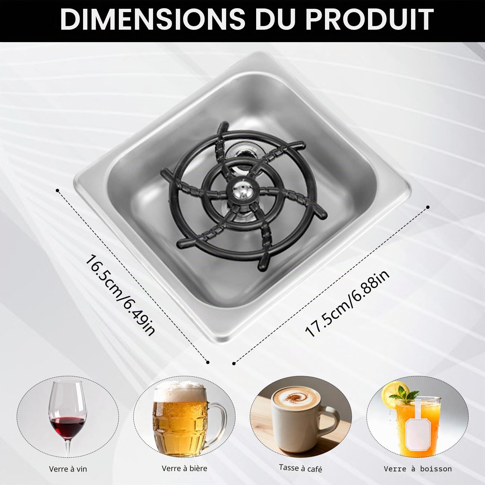 Lave Verres, Automatique G1/2 En Acier Inoxydable Lave Gobelets Pour Évier De Cuisine Avec 2 Tuyaux De Connexion Accessoire Pratique Pour Bar Pub Restaurant Café Et Hôtel