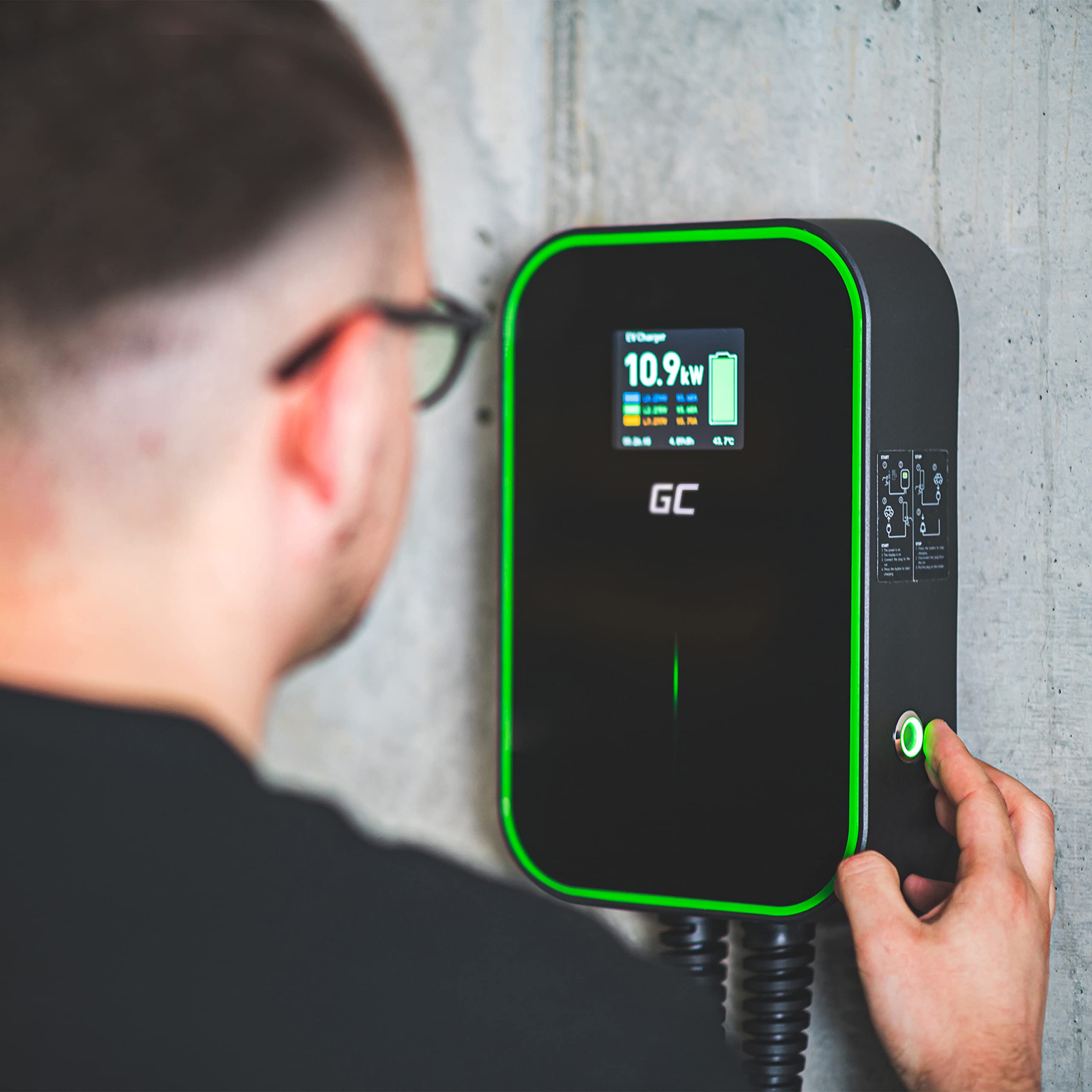 Wallbox GC EV PowerBox 22kW con presa tipo 2 per ricarica di EV / PHEV