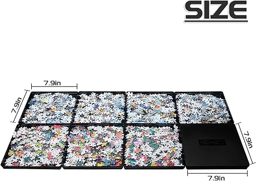 Miniatura 2 de RECHIATO 8 bandejas de clasificación de rompecabezas con tapa de 8 x 8 pulgadas, bandejas de rompecabezas de alta calidad, regalo para amantes de