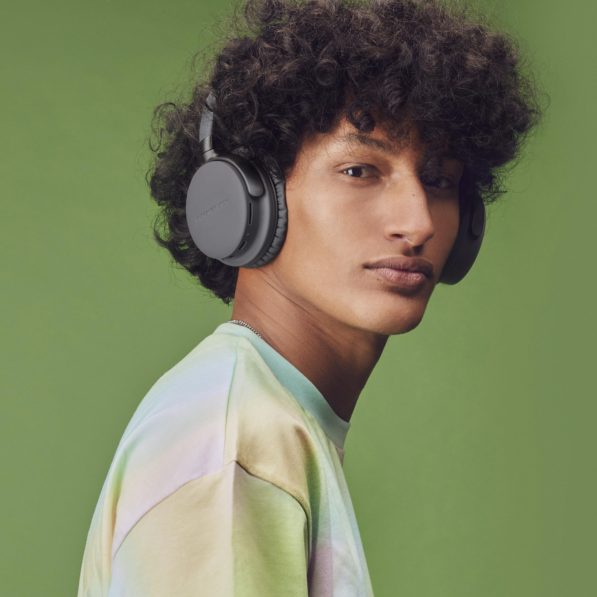 Energy Sistem Power Radio - Cuffie Bluetooth (45 ore di batteria, lettore MP3 MicroSD, Deep Bass, cuscinetti in pelle proteica e schiuma visco elastica) nero