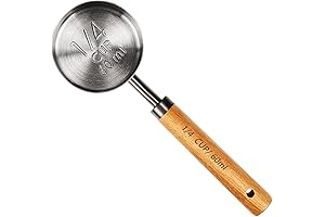 Malmo Stainless Steel Measuring Cup with Wooden Handle, 1/4 Cup (60ml) in Space Gray