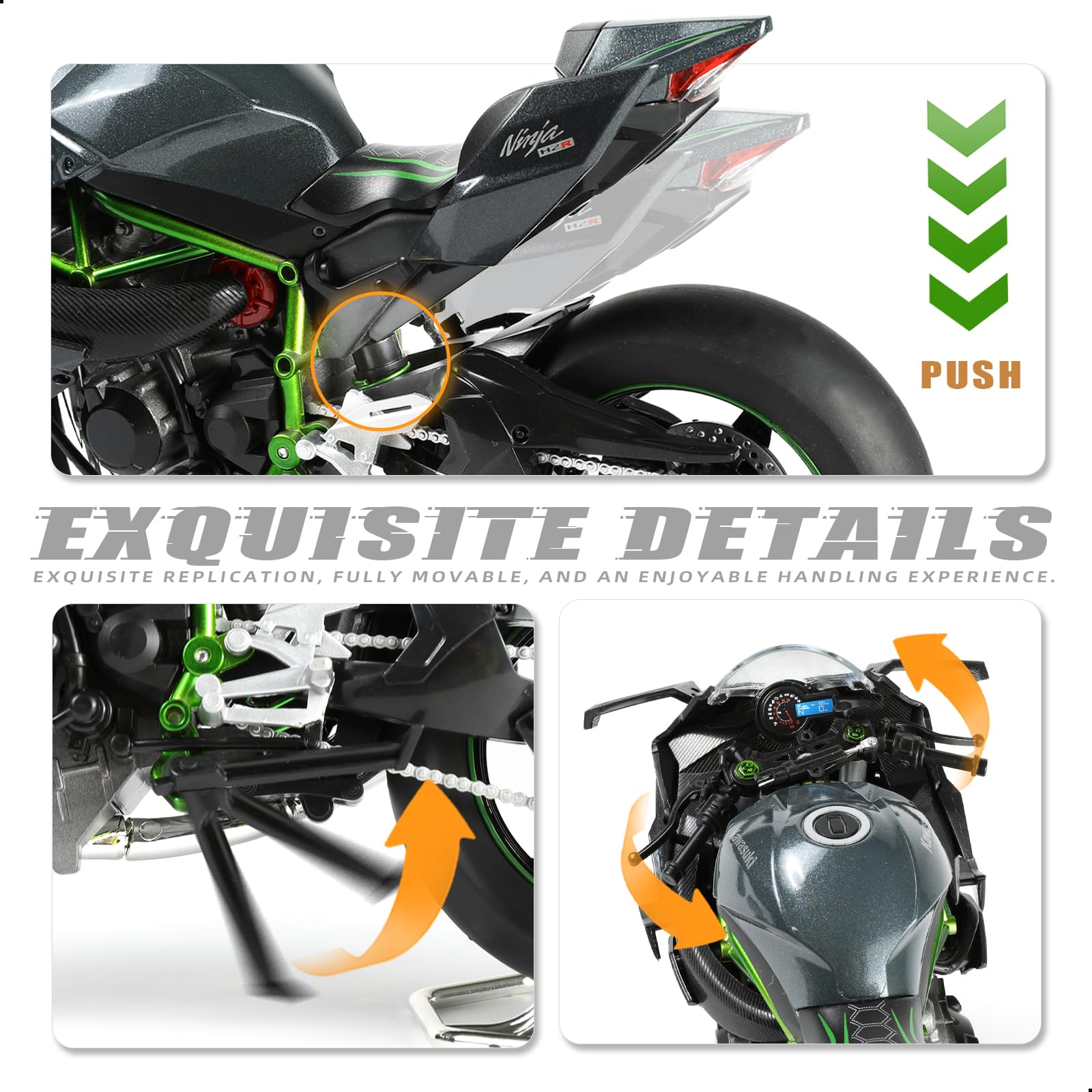 Amazon.co.jp: Risopen 1:9 オートバイモデル カワサキNinja H2R 金属