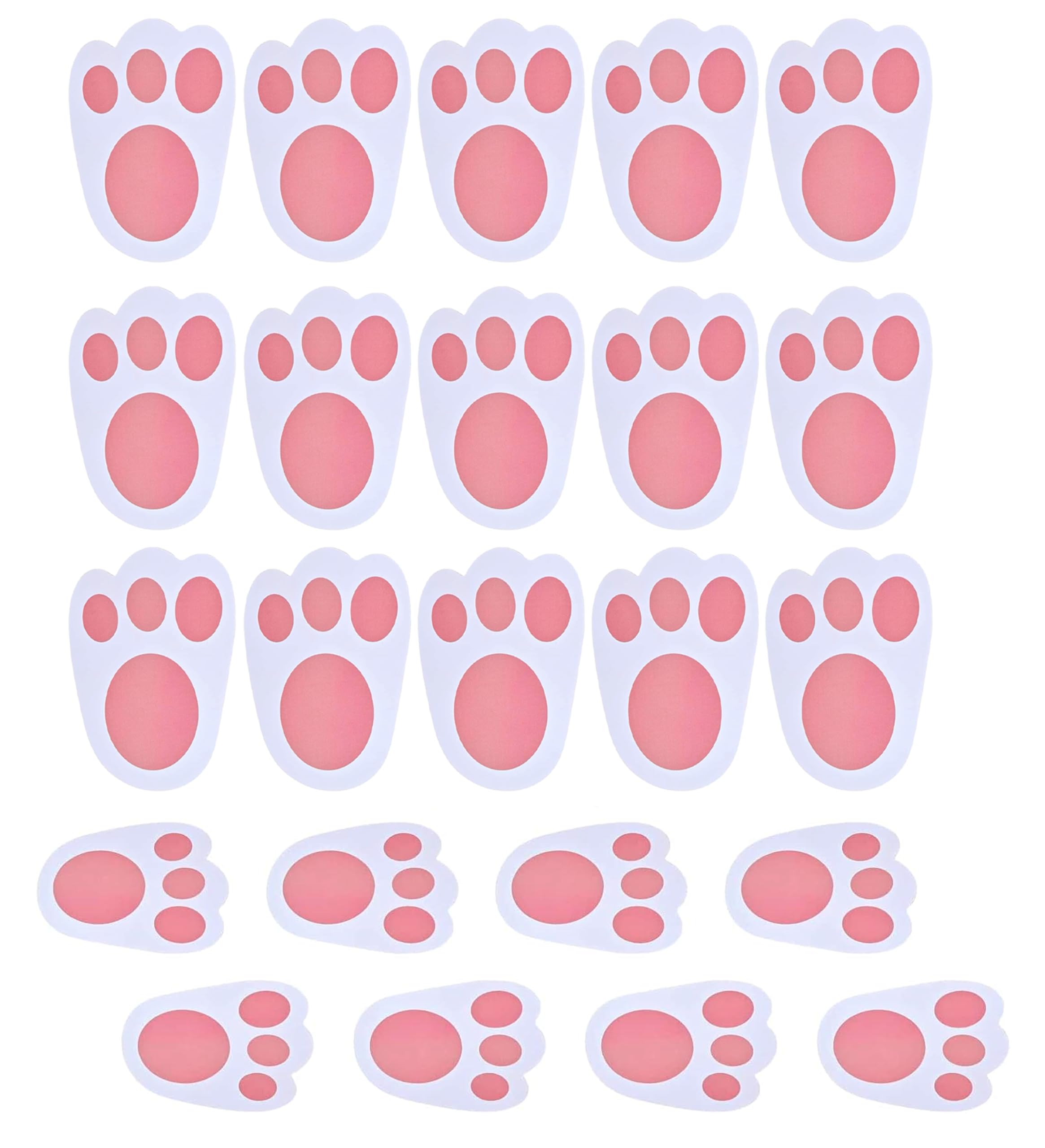 15PCs Large Bunny Footprints 7.9" x 4.9" - Easter Bunny Feet, Egg Hunt Paw Prints, Rabbit Feet for Kids Easter Party Games, Easter Crafts Egg Hunt Game