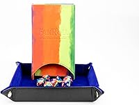 Vista 5 de FanRoll - Torre de dados plegable: acuarela arco iris, juego de rol, accesorios de dados para Calabozos y Dragones