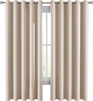 LUX Decor Blackout Curtains 84 Inch Length Long 2 Panels Set