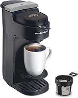Hamilton Beach Scoop Single Serve Coffee Maker - Fast Grounds Brewer for 8-14oz Cups, No Pods or Filters, Model 47620 Black