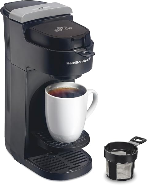 Hamilton Beach The Scoop Single Serve Coffee Maker & Fast Grounds Brewer for 8-14oz. Cups