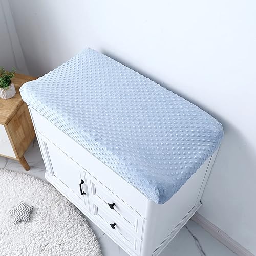 Miniatura 7 de Minky - Fundas de felpa para cambiador de pañales, fundas de sábanas para recién nacidos, bebés, niños y niñas (azul bebé)