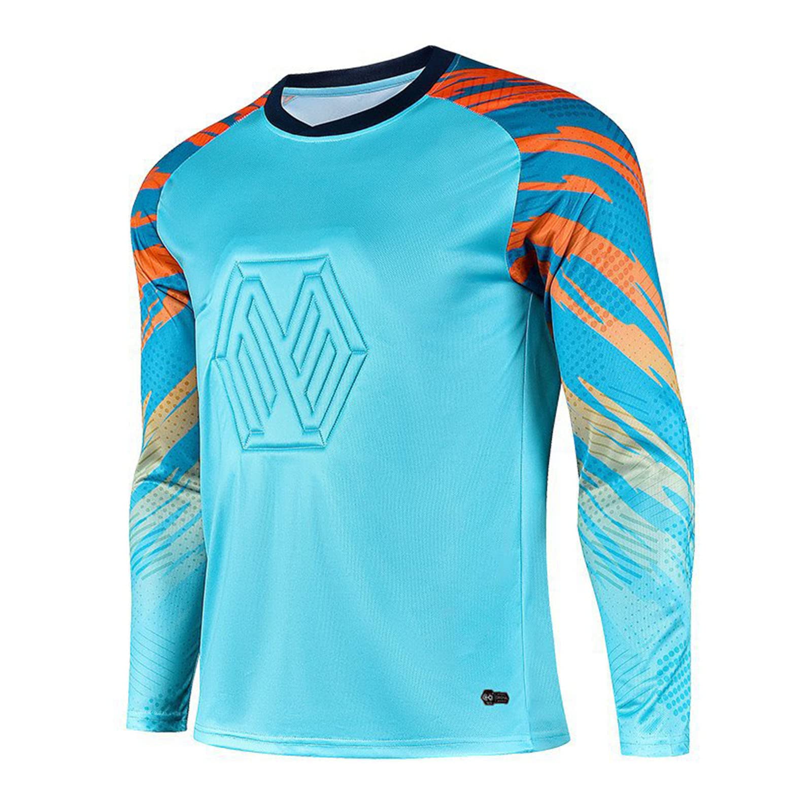 Fútbol Portero Uniforme Anticolisión Camiseta de Manga Larga Uniforme Portero fútbol Proteccion Ropa Entrenamiento Deportiva al Aire Libre para Adultos y niños 1