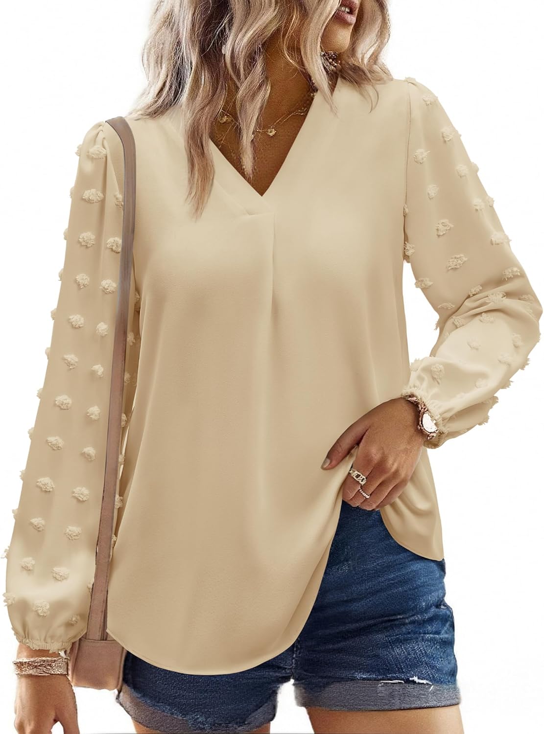siliteelon Womens Long Sleeve Tunic Tops for Fall Fashion 2026 V-Neck Loose Fit Boho Shirt for Casual Holiday Dressy Work