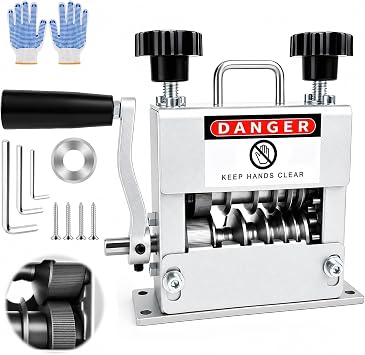 Wire Stripper Machine, Manual Cable Stripper Machine with Pressure Roller & Half-Wrap Baffle, 0.4-17mm Copper Wire Stripping Tool, Wire Core Protection, Electric Cable Stripper Tool