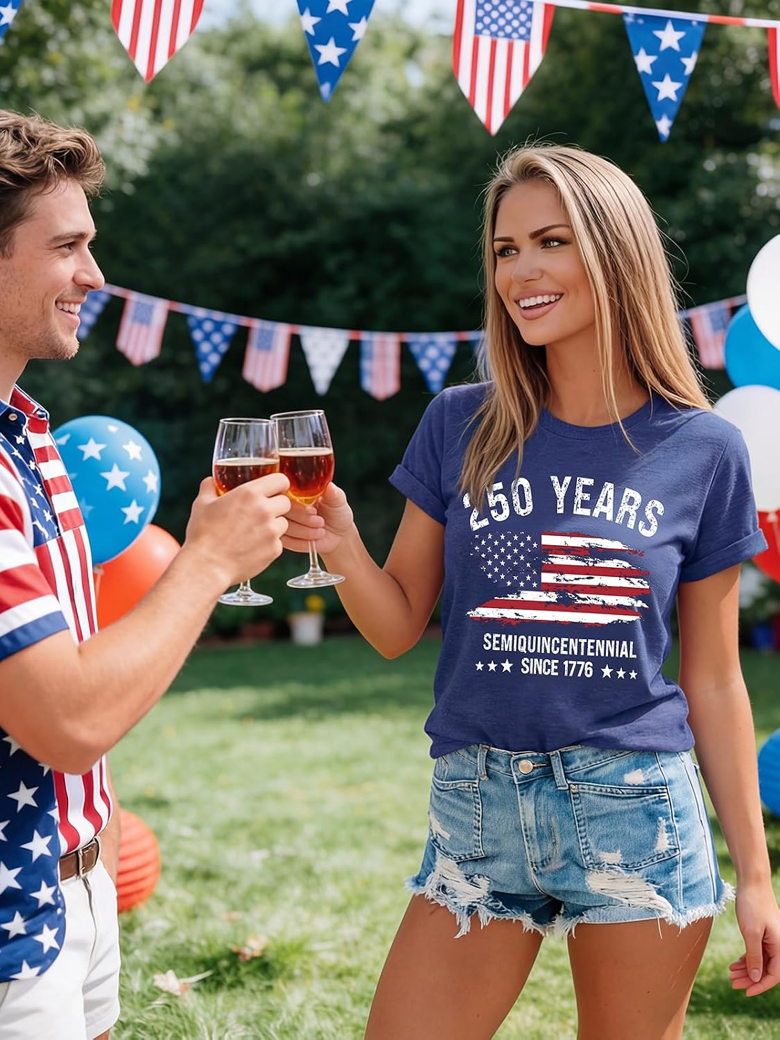 250th Anniversary USA Shirt for Women 4th of July Shirts 1776-2026 American Flag Tshirt Patriotic Graphic Tee Tops