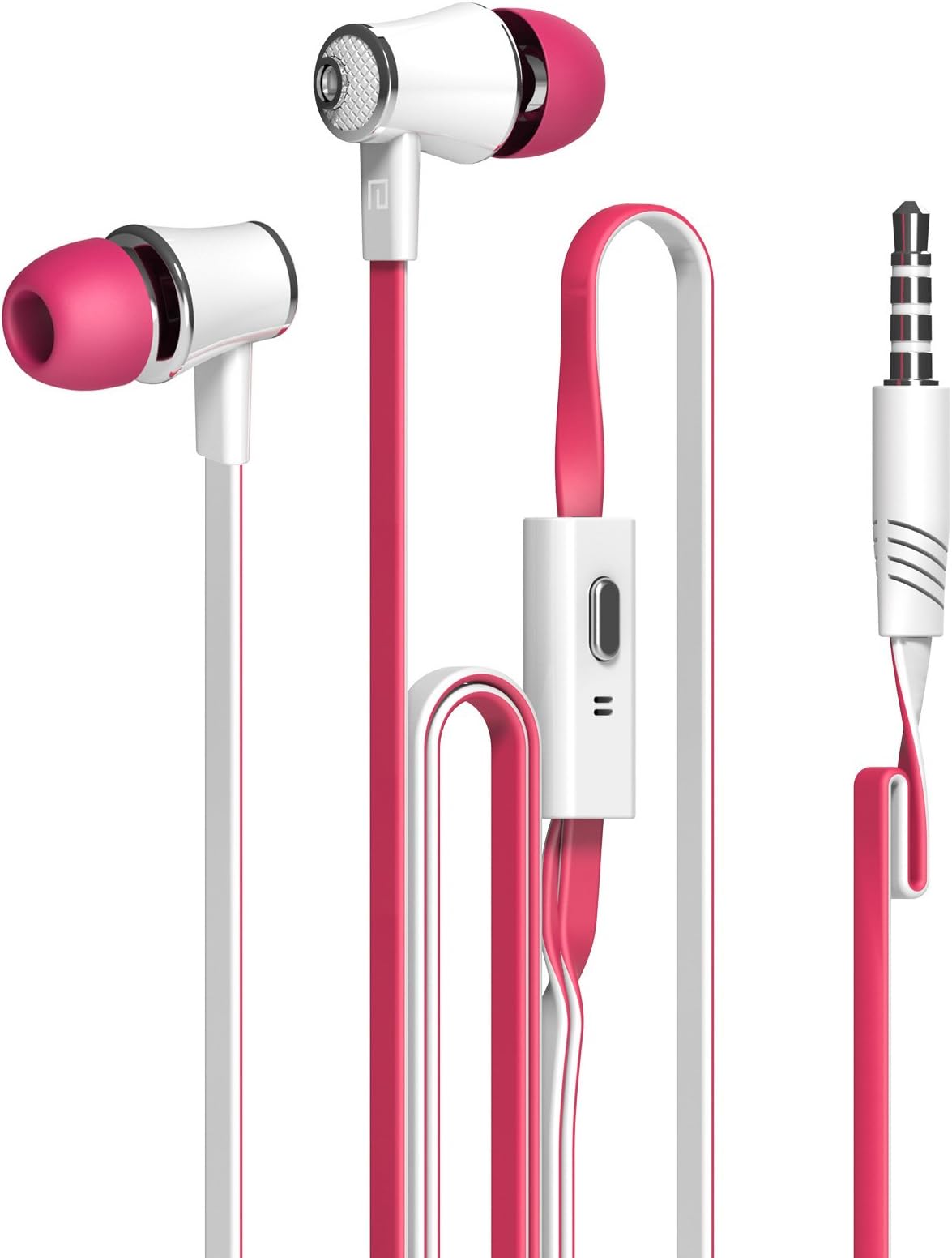 Dastone 3.5mm Noise Isolating Bass in-Ear Stereo Earphones Earbuds Headset,Headphones with Remote Control & Microphone for Smartphones Tablets Laptops Earphone Andriod iOS (Rose)