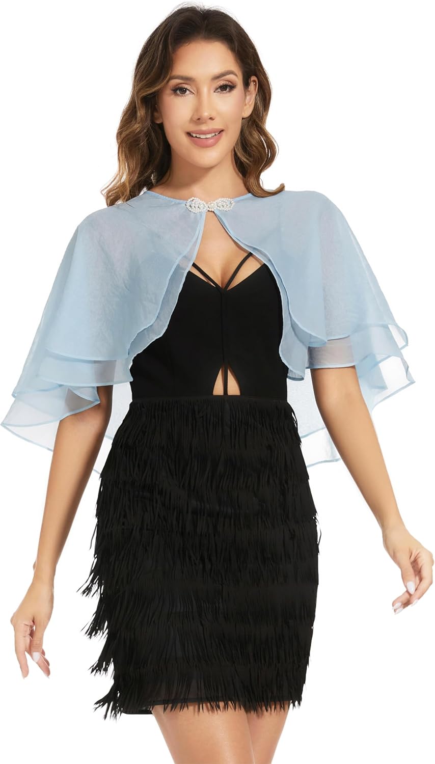 Women's Sheer Tencel Shawls and Wraps for Evening Dresses Soft Wedding Cape Lightweight Bridesmaid Scarves Cover Up - Image 4