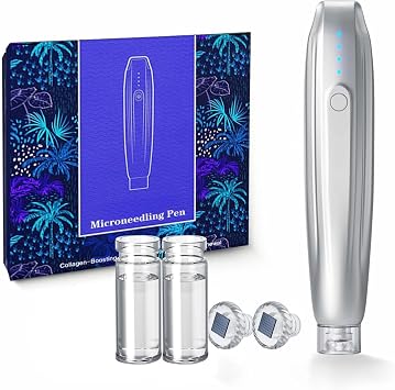 Micro Needle Stamper,Derma-Grade Hydration Boosting Pen - 320g Ergonomic Design with 3 Speed Settings, Safe for All Skin Types, Perfect for Serums & Acne Treatments