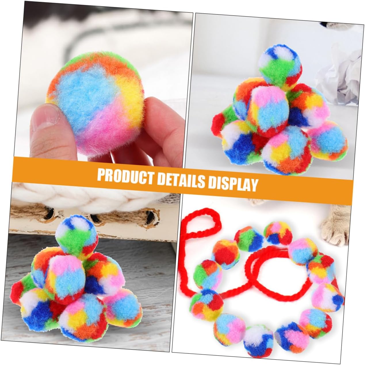 120pcs Interactive Cat Toy Soft Yarn for Indoor Cats Pet Supplies for and Exercise Safe Kittens and Puppies