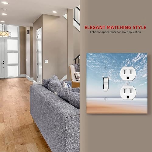 Miniatura 6 de XRELZRS Blue Ocean Beach - Placas de cubierta de interruptor de luz triple de 3 bandas para interruptor de luz, 4.50 x placa de interruptor de