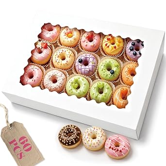 Bakepacker Auto-pop up Bakery Box with Window 14"x 10"x 2.5" White 60Pcs