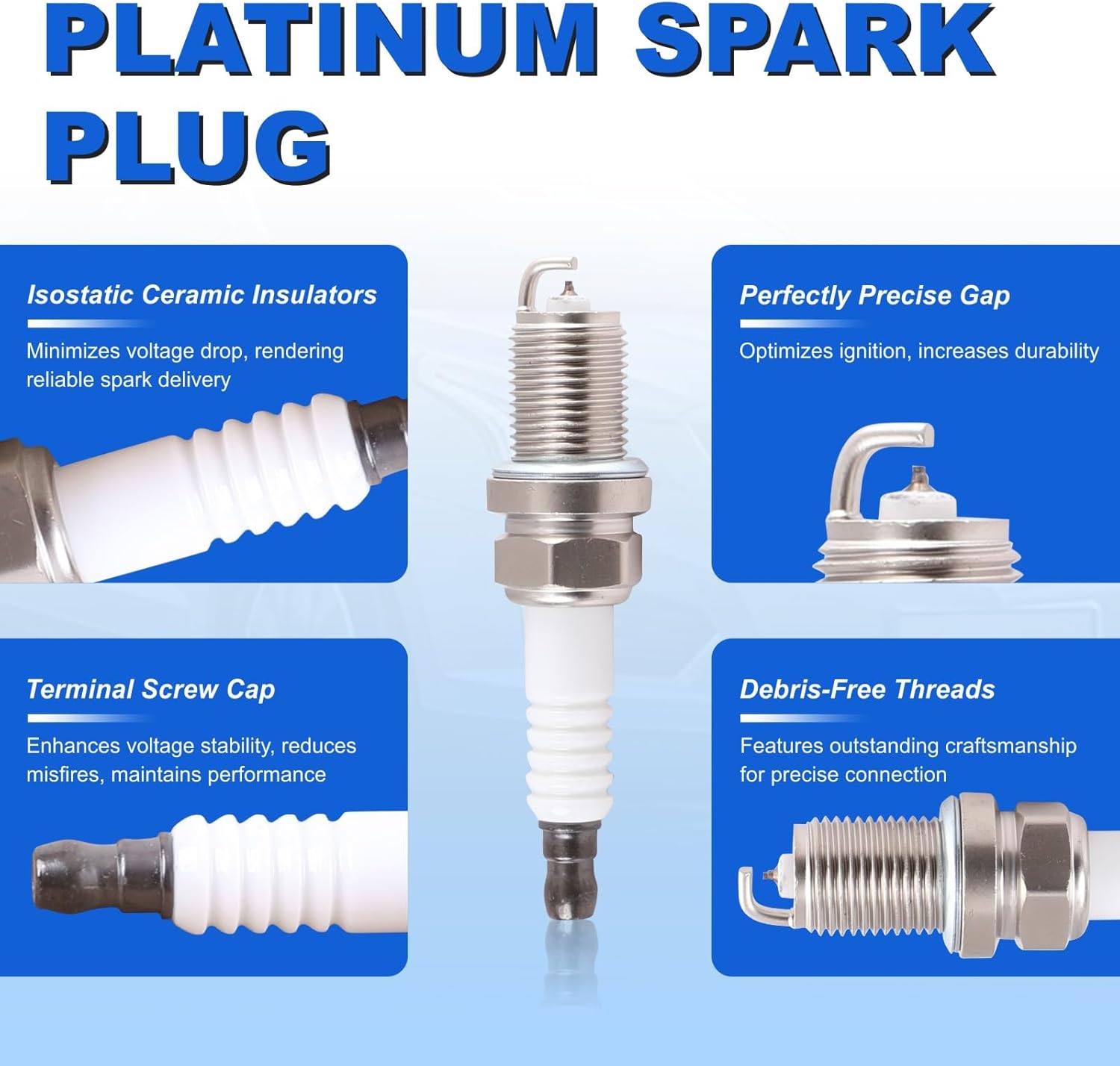 UF495 High-Performance Ignition Coils & Iridium Spark Plugs Set of 4 for Toyota 4Runner/Tacoma/Tundra/FJ Cruiser 4.0L V6 - Replaces 90919-02248