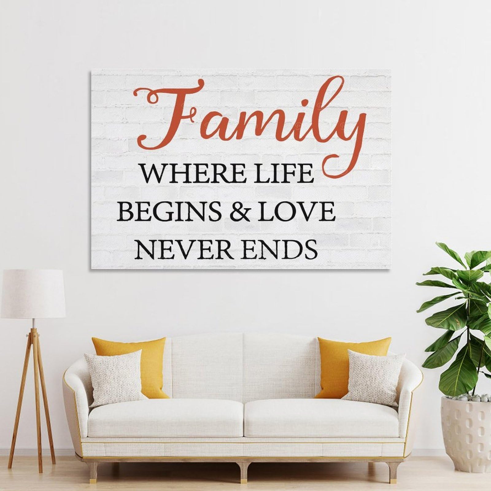 Junmoney Family Where Life Room Decor Wall Art, 08x12inch(20x30cm), for Entrance Walls, Hall Decor Or Foyers, A Neat Decor Update for Hallways