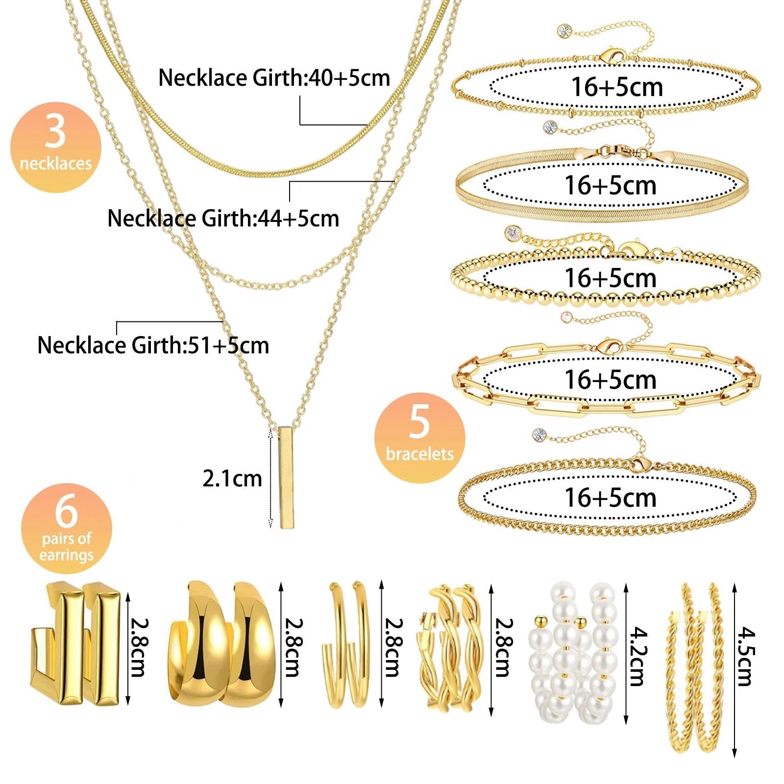 36 Pezzi Parure Gioielli Donna Set Di Gioielli Oro, Bigiotteria Donna Offerta, Set Orecchini Anelli Collana Choker Bracciale Donna, Orecchini E Anello Setper Uso Quotidiano E Occasioni Speciali