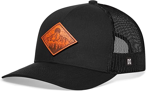 Miniatura 2 de HAKA Sombrero de camionero de campamento, sombrero de malla de montaña para hombres y mujeres, gorra de béisbol ajustable a presión, sombrero de golf
